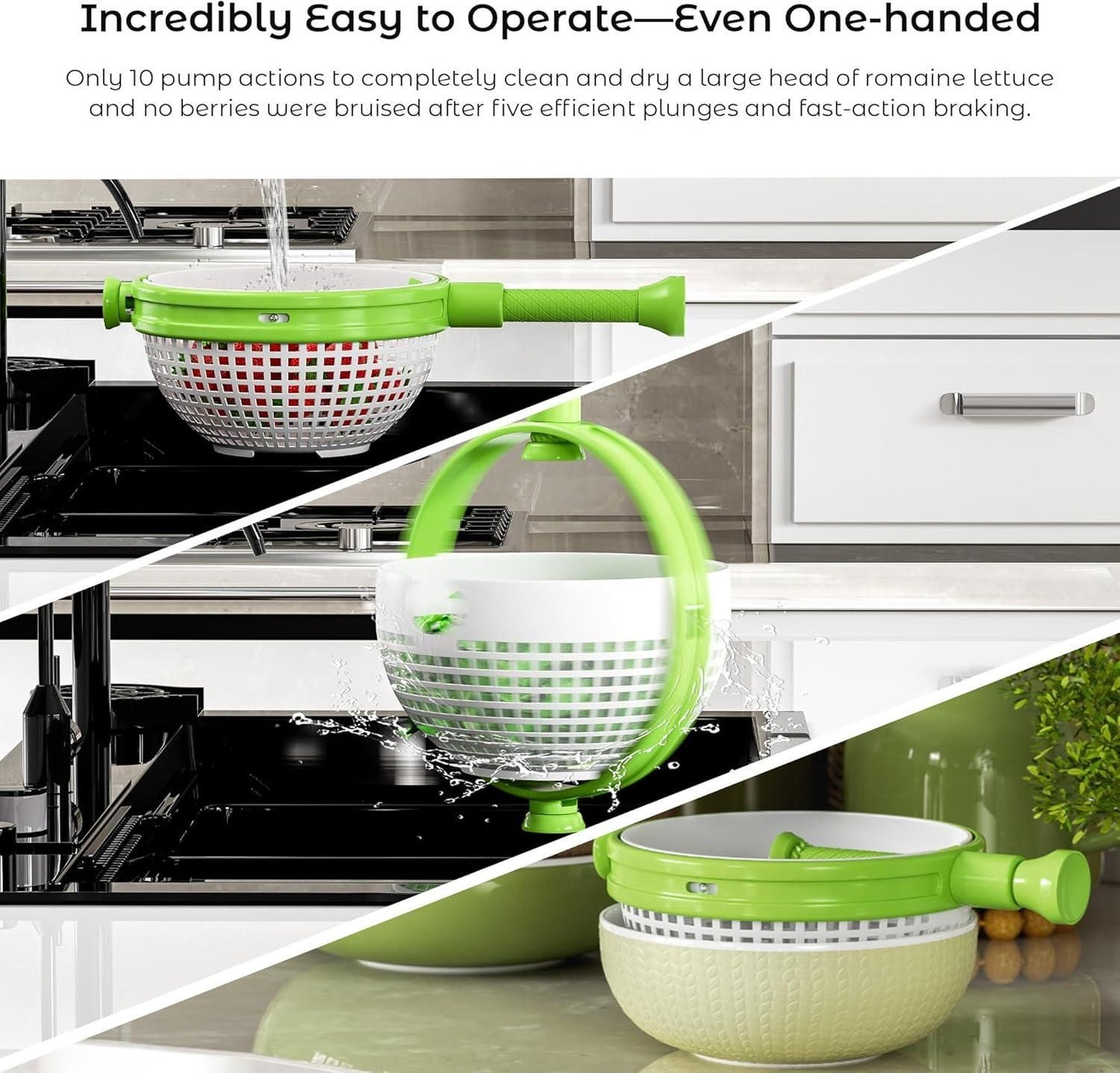 SpinFresh™ 2-in-1 Salad Spinner & Strainer Bowl