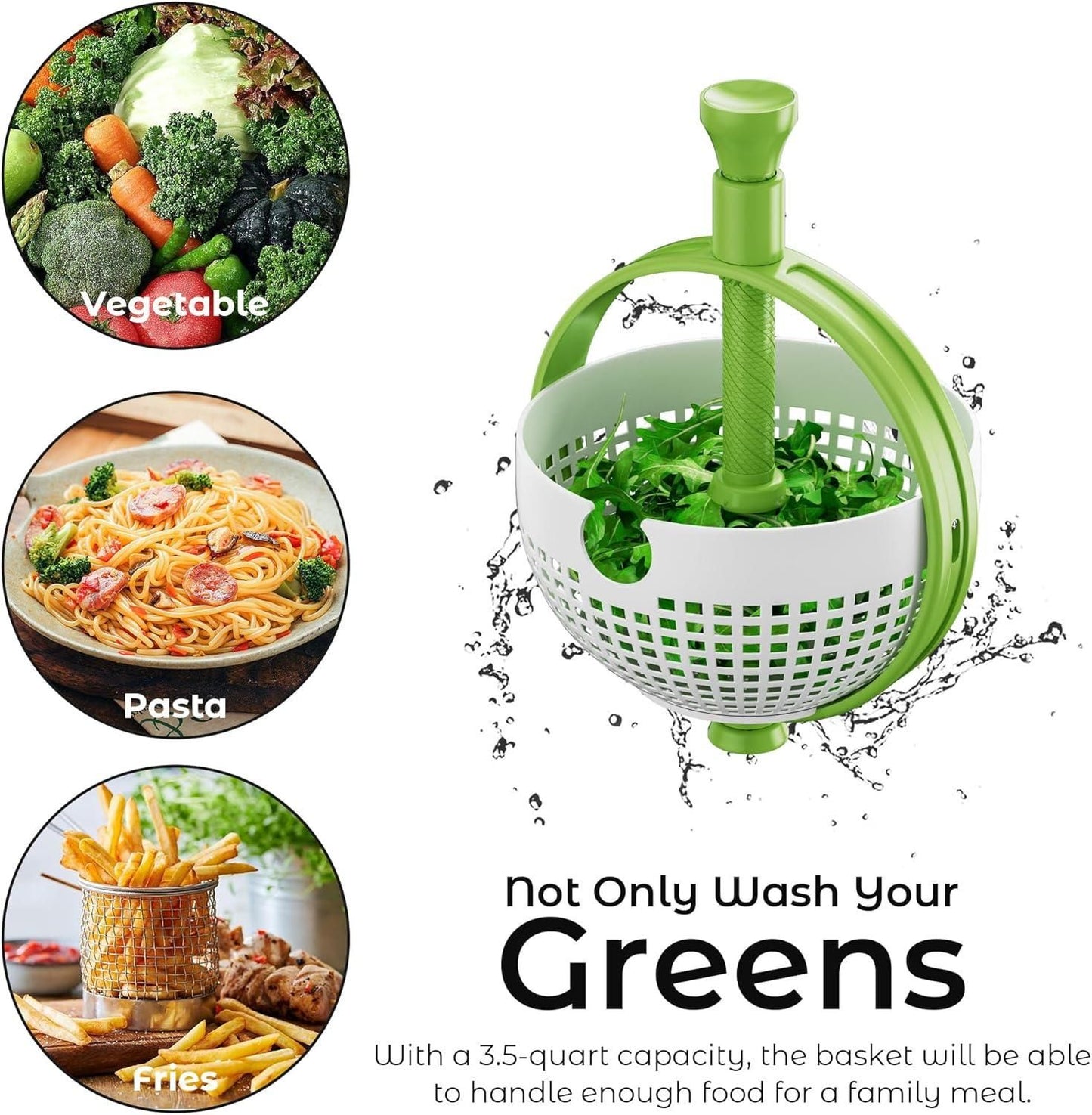 SpinFresh™ 2-in-1 Salad Spinner & Strainer Bowl