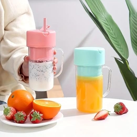 Travel Pro Combo: Foldable Silicone Water Bottle (600ml) + USB Juicer Cup Blender (420ml) – Stay Hydrated & Fresh On-the-Go!"