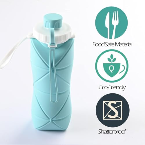 Travel Pro Combo: Foldable Silicone Water Bottle (600ml) + USB Juicer Cup Blender (420ml) – Stay Hydrated & Fresh On-the-Go!"