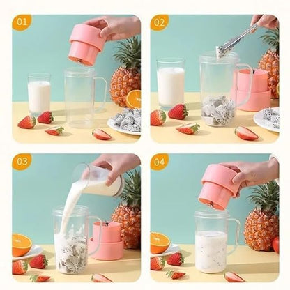 Travel Pro Combo: Foldable Silicone Water Bottle (600ml) + USB Juicer Cup Blender (420ml) – Stay Hydrated & Fresh On-the-Go!"