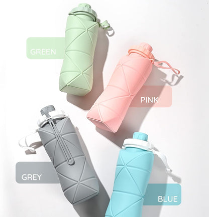Travel Pro Combo: Foldable Silicone Water Bottle (600ml) + USB Juicer Cup Blender (420ml) – Stay Hydrated & Fresh On-the-Go!"