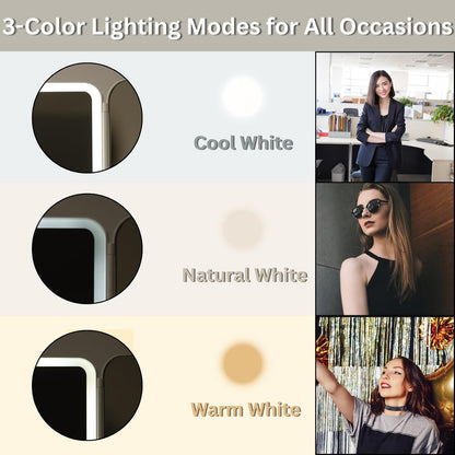 Twelve13™ Tri-Fold LED Makeup Mirror with 3 Light Modes & Magnification – Portable Vanity Glow Mirror