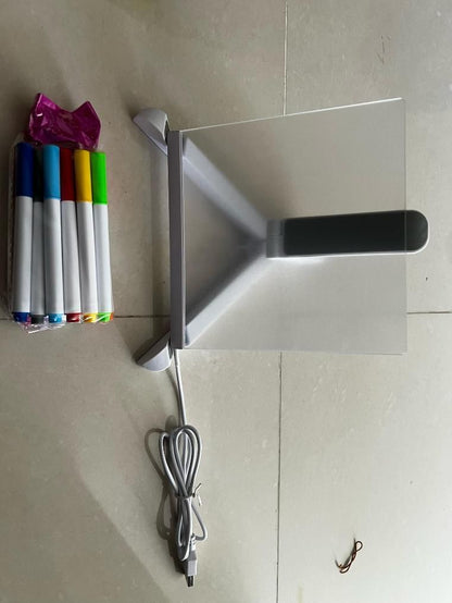GlowNote™ 3D LED Acrylic Message Pad – With 12 Neon Pens