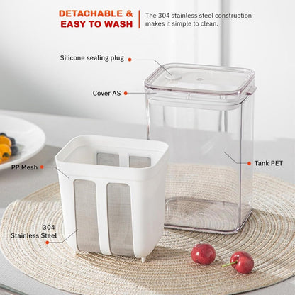 Pro 1400ml Greek Yogurt & Multi-Strain Maker – Leak-Proof, Mesh-Fit, All-in-One Strainer Jar