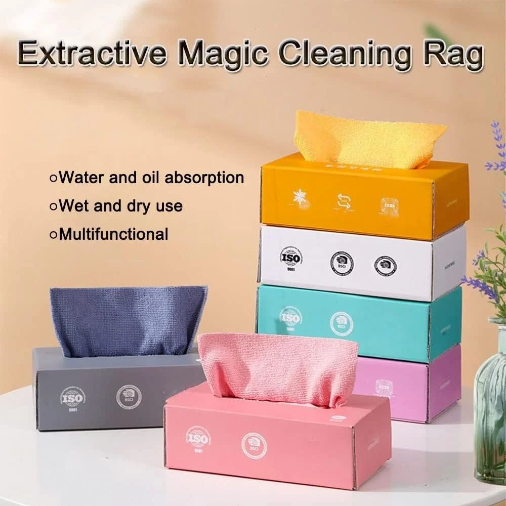 WipeWhiz™ SmartClean – Premium Reusable Microfiber Cleaning Towels (20-Pack with Dispenser Box)