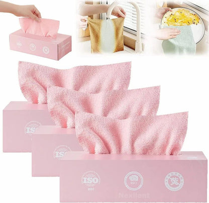 WipeWhiz™ SmartClean – Premium Reusable Microfiber Cleaning Towels (20-Pack with Dispenser Box)