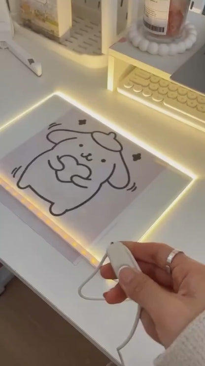 GlowNote™ 3D LED Acrylic Message Pad – With 12 Neon Pens