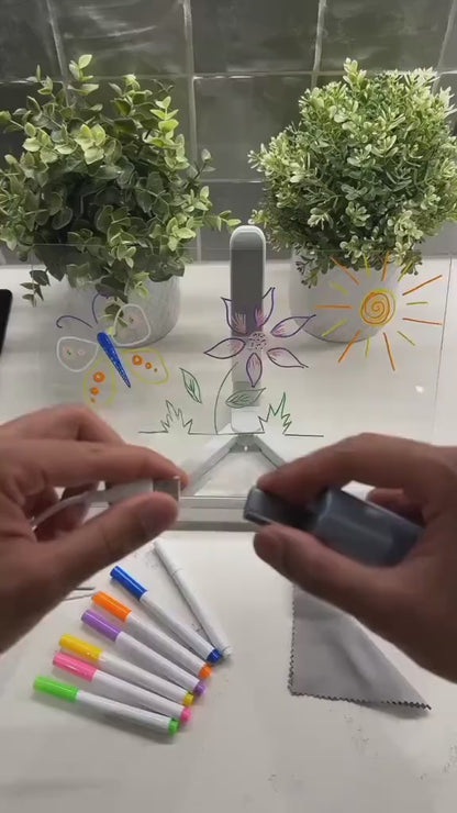 GlowNote™ 3D LED Acrylic Message Pad – With 12 Neon Pens